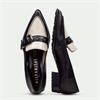 Hispanitas Turin Pointed Buckle Loafer - Black Cream